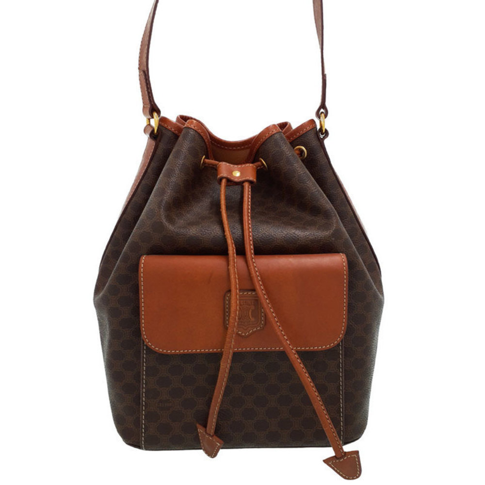 Celine Brown Macadam Pattern Bag Drawstring - image 2